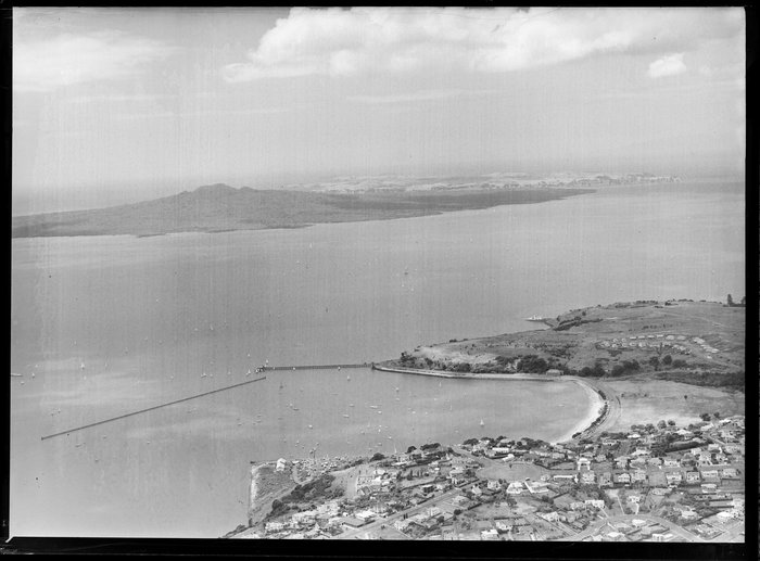 Original photograph: Okahu Bay, Orakei, looking out towards Rangitoto Island, Auckland