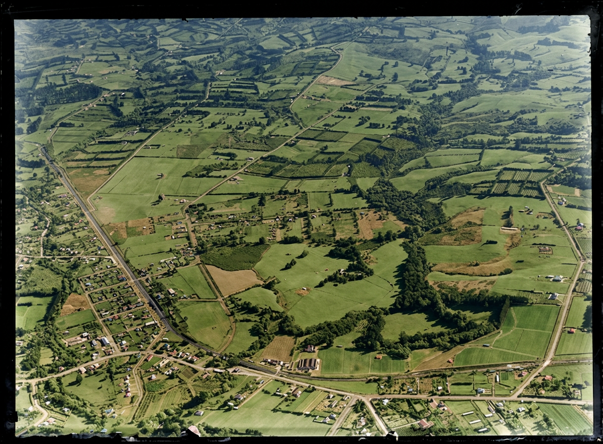 AI colourised photograph: Henderson, Waitemata City, Auckland