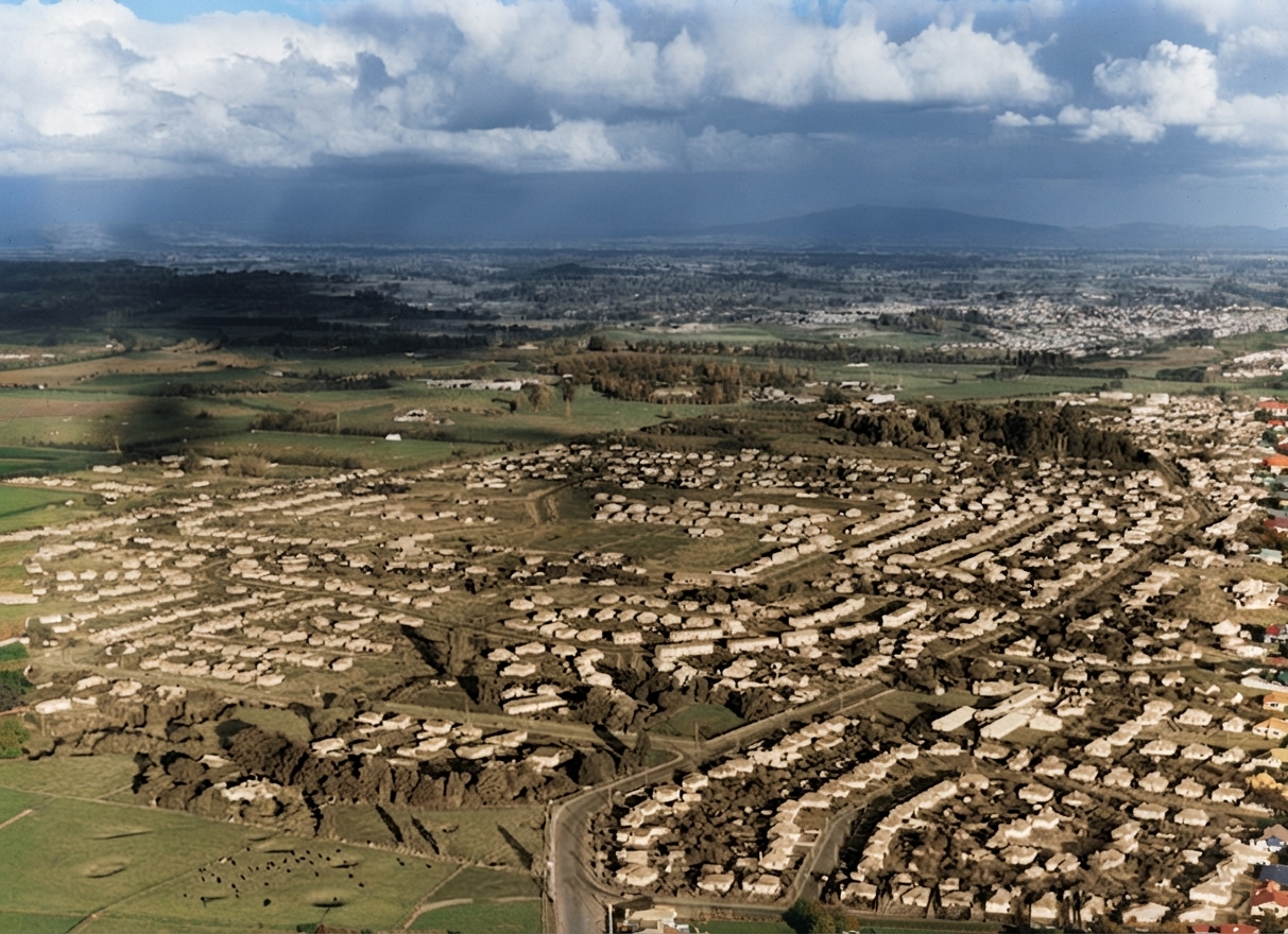 AI colourised photograph: Hamilton City