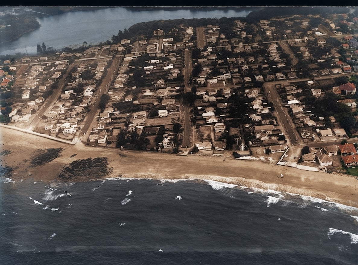 AI colourised photograph: Milford, North Shore City, Auckland Region