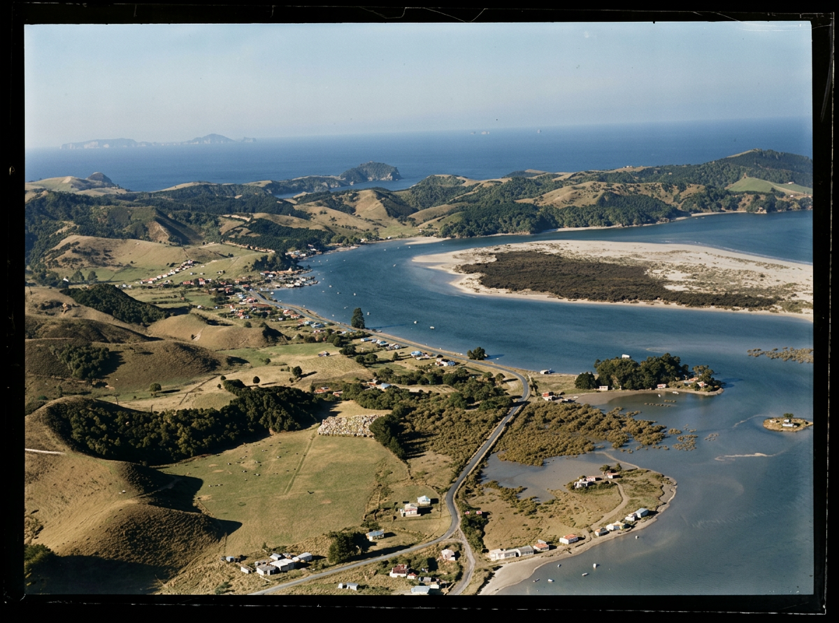 AI colourised photograph: Ngunguru, Whangarei District, Northland Region