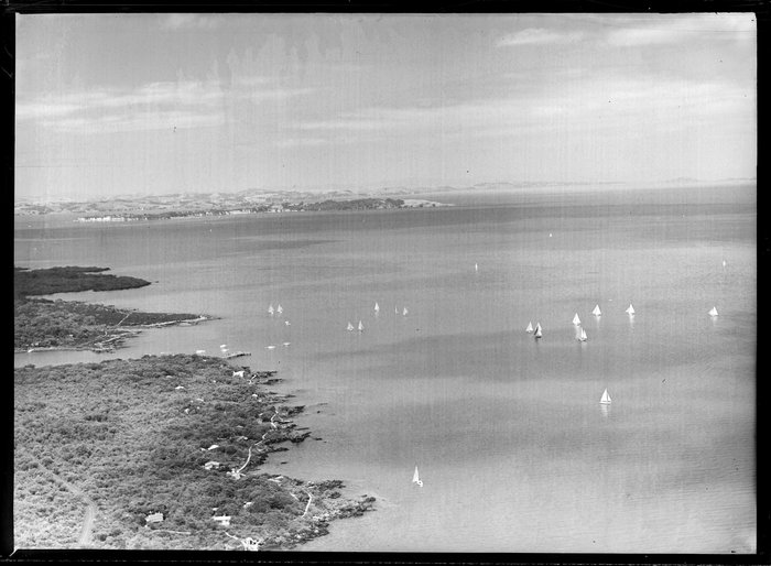 Original photograph: Yachts reaching Rangitoto Island, Auckland