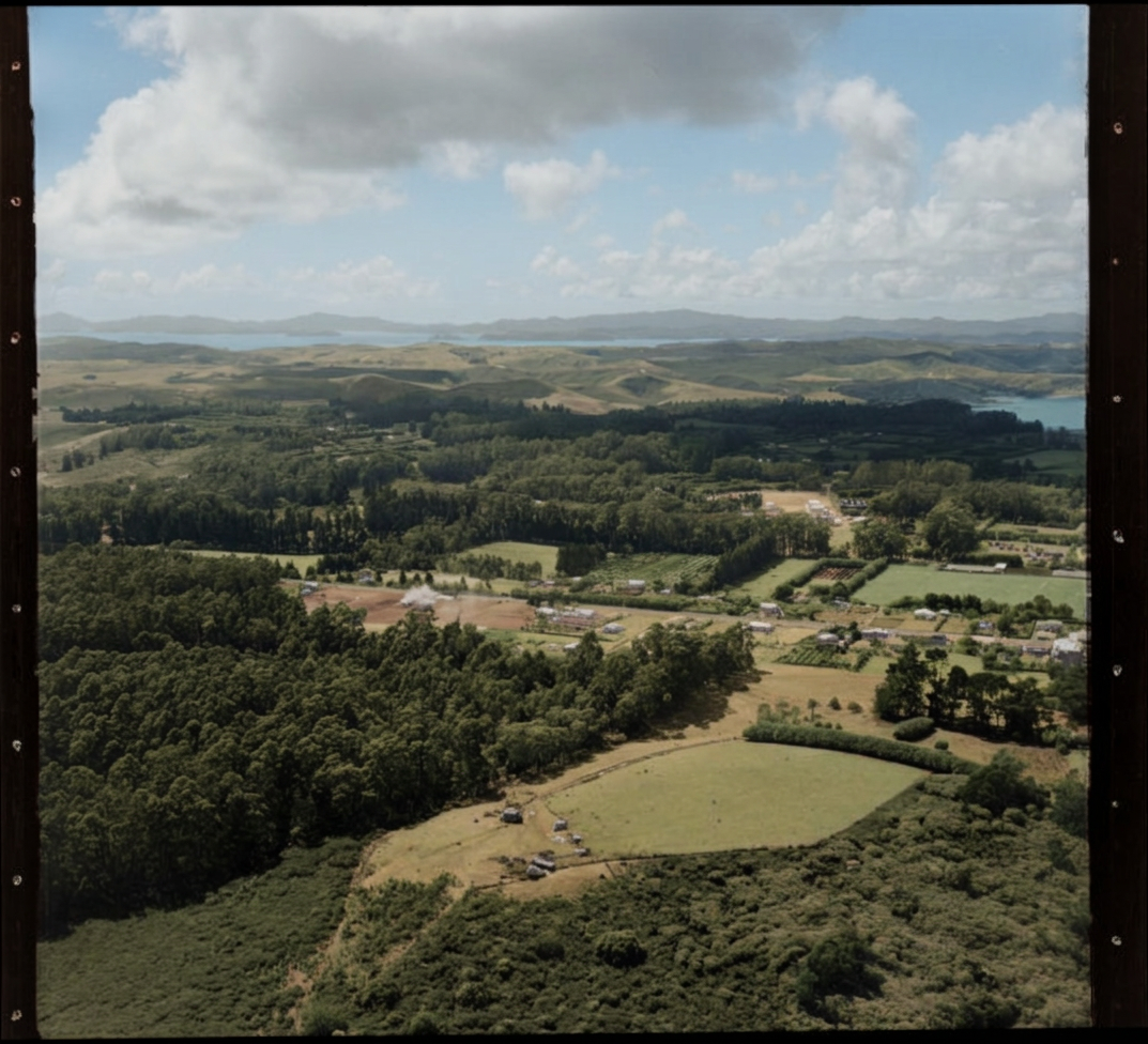 AI colourised photograph: Kerikeri, Northland