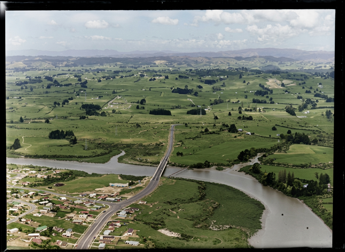 AI colourised photograph: Pakuranga, Auckland