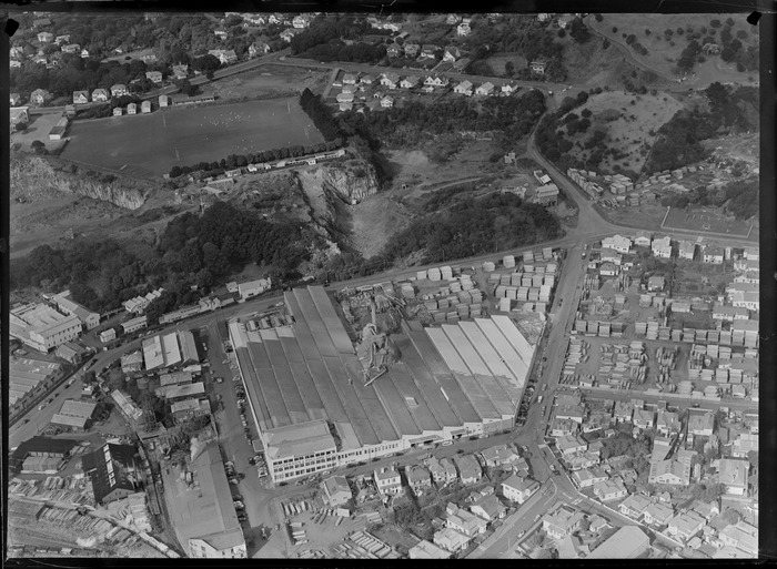 Original photograph: Mount Eden, Auckland, includes Henderson and Pollard timber manufacturing plant and housing