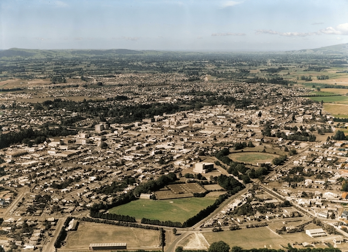 AI colourised photograph: Hamilton City