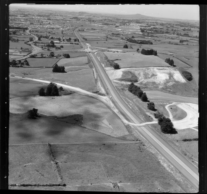 Original photograph: Southern Motorway, Auckland with Rangitoto on horizon