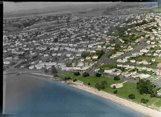 Mission Bay with Tamaki Drive looking south, Auckland City