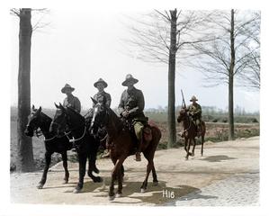 Some New Zealand officers on horseback